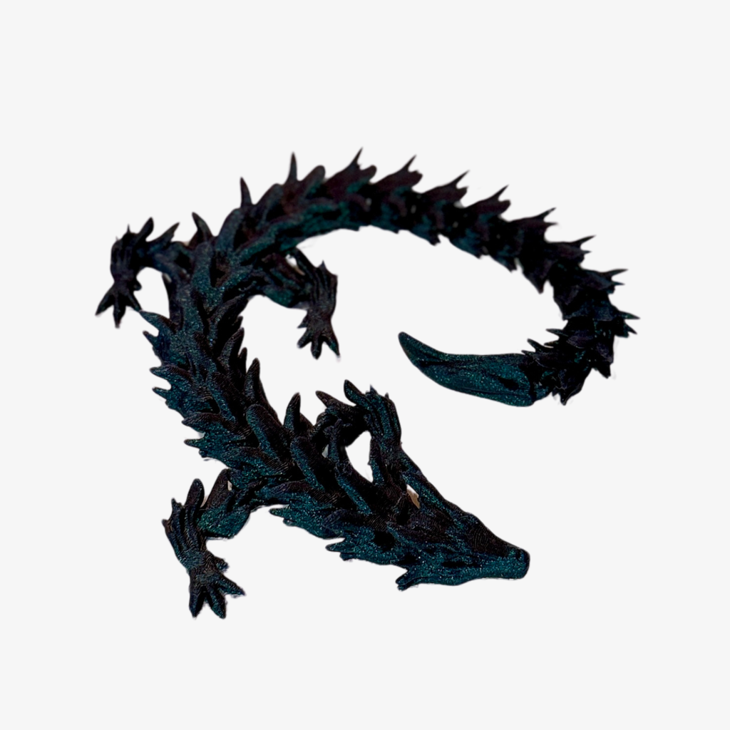 Galaxy Black Glitter Articulated Dragon – Sparkly, Mysterious, and Totally Magical