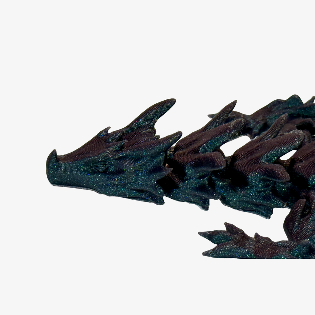 Galaxy Black Glitter Articulated Dragon – Sparkly, Mysterious, and Totally Magical